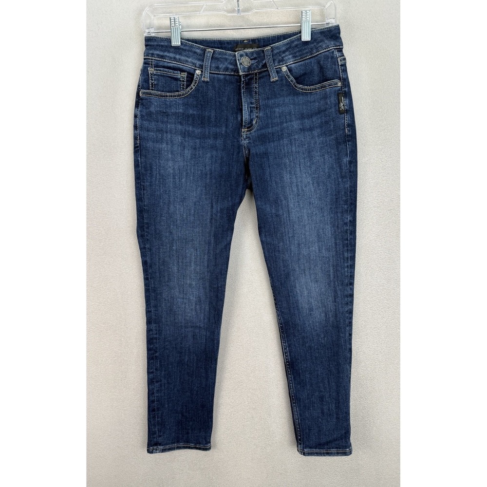 Suki Jeans Women's Sz 28x25 Skinny Crop Low-Rise Dark Wash Blue Western Denim
